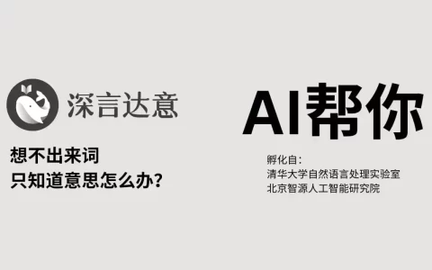 深言达意 – 反向词典升级版，想不出来词 只知道意思？AI帮你