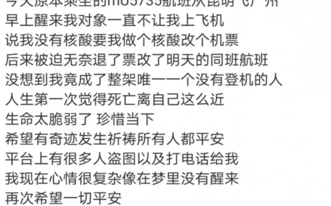 MU5735没上飞机的乘客幸存者是谁，辛凯岚退票是真的吗