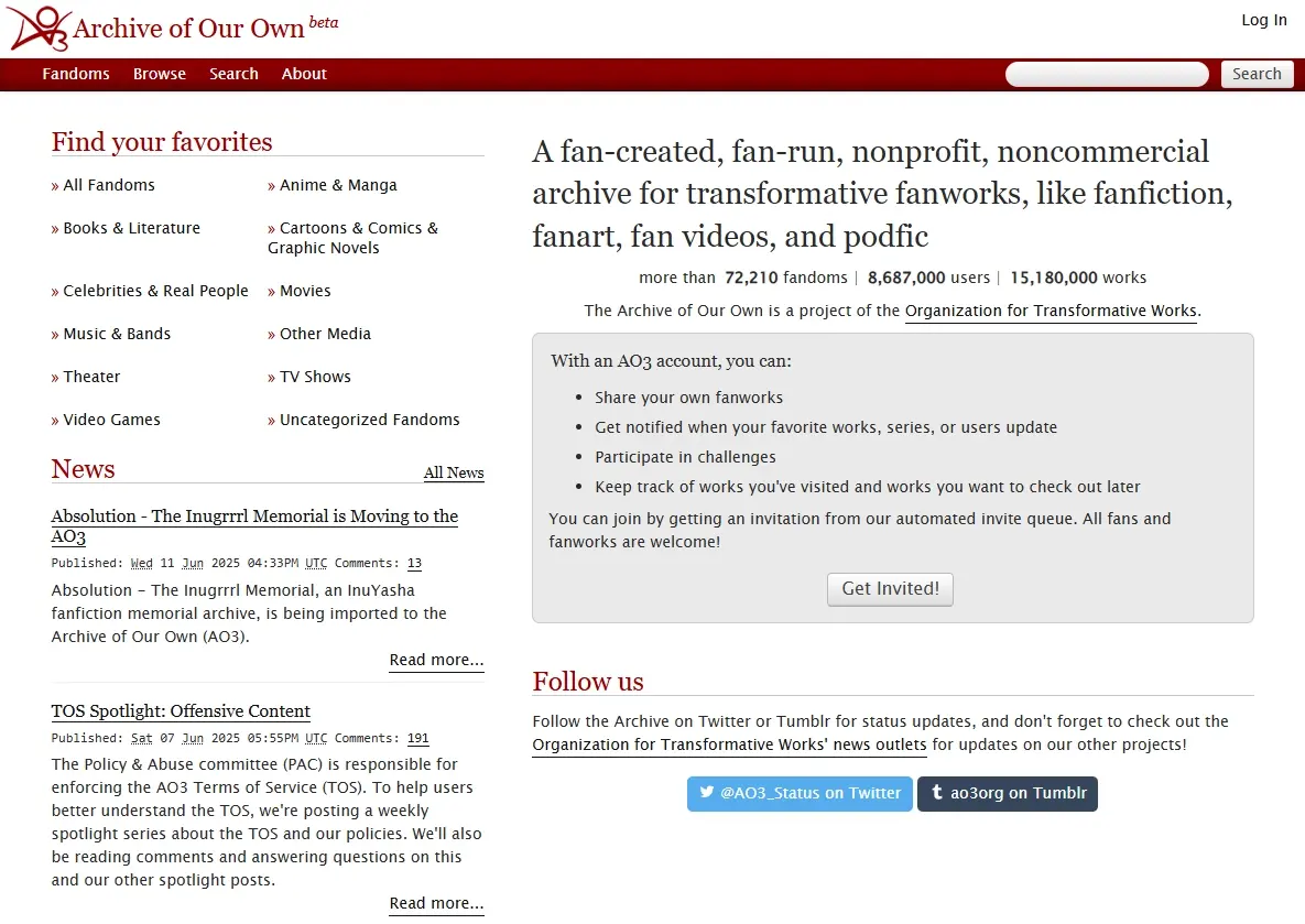 AO3官网入口网址,AO3镜像网站入口链接